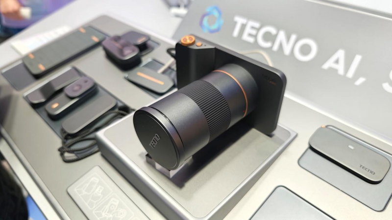 At MWC, Tecno’s super-thin modular concept phone doesn't even have a wired charging port